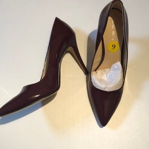 Burgundy patent sexy holiday heels